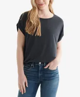 Lucky Brand Women's Short Sleeve Sandwash Dolman Tee