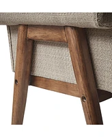 Ink+Ivy Mason 49.25"W Tufted Cushioned Armless Wooden Accent Bench with Key Arms