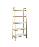 Madison Park Parker 31"W Mid-century Trestle 5 Tier Wooden Shelf / Bookcase