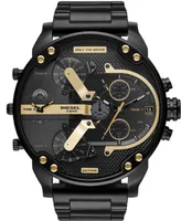 Diesel Men's Big Daddy Chronograph Black Stainless Steel Bracelet 57mm