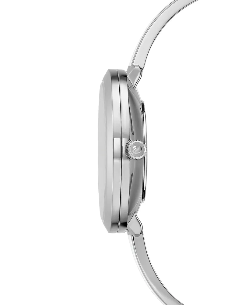 Swarovski Women's Swiss Crystalline Delight Stainless Steel & White Bangle Bracelet Watch 32mm