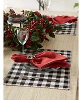Design Imports Christmas Buffalo Check with Embroidery Placemat, Set of 6
