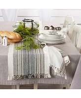 Design Imports Striped Fringed Table Runner