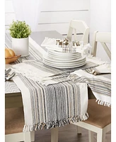 Design Imports Fringed Stripe Table Toppers, 13" x 20", Set of 6