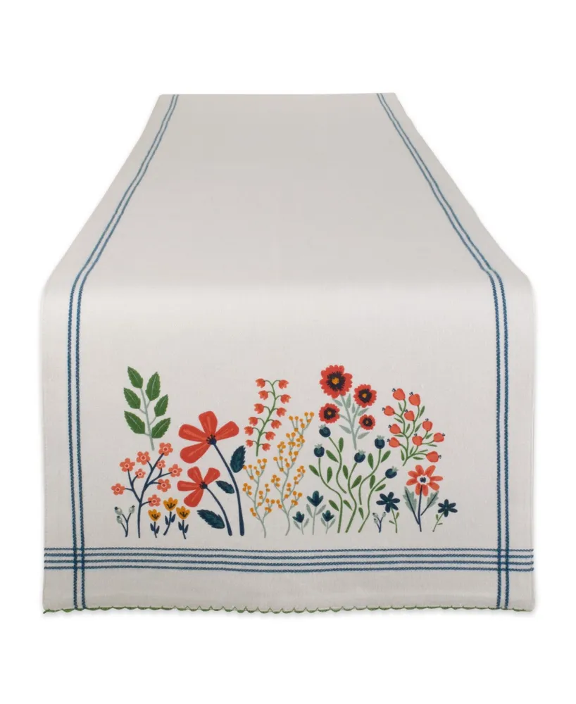 Design Imports Flower Garden Embellished Table Runner, 14" x 72"