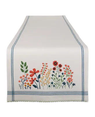 Design Imports Flower Garden Embellished Table Runner, 14" x 72"