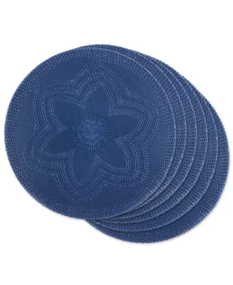 Design Import Floral Woven Round Placemat, Set of 6