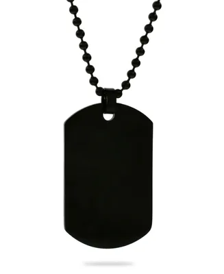 Men's Black Plated Medium Stainless Steel Dog Tag Necklace