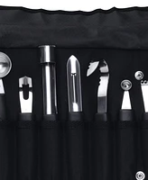 Essentials 7 Piece Stainless Steel Garnishing tool Set with Case