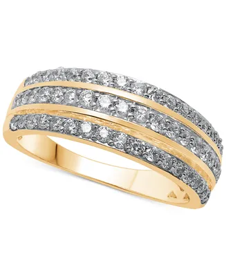 Diamond Multirow Statement Ring (3/4 ct. t.w.) 10k Gold