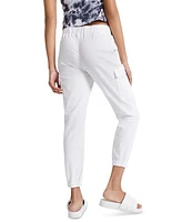 Tinseltown Juniors' High Waisted Pull On Utility Jogger Pants