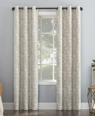 Sun Zero Parrish Distressed Grid Thermal Extreme 100 Blackout Grommet Curtain Panel Collection