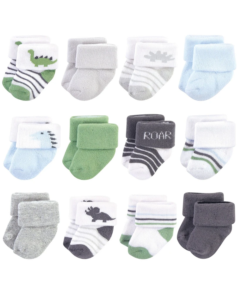 Hudson Baby Baby Boys Hudson Cotton Rich Newborn and Terry Socks Woodland, 0-3 Months