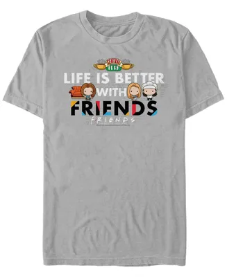 Men's Friends Life is Better Short Sleeve T-shirt - Silver