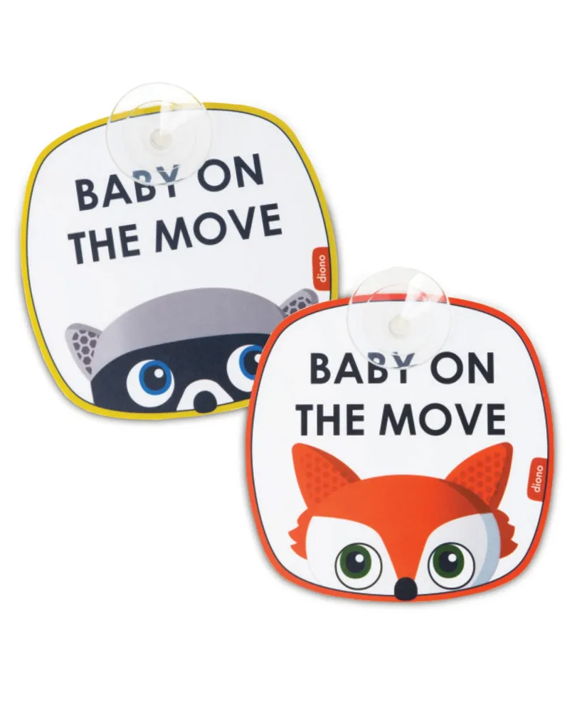 Diono Baby On The Move 2 Pack of Baby On Board Car Window Stickers with Suction Cups