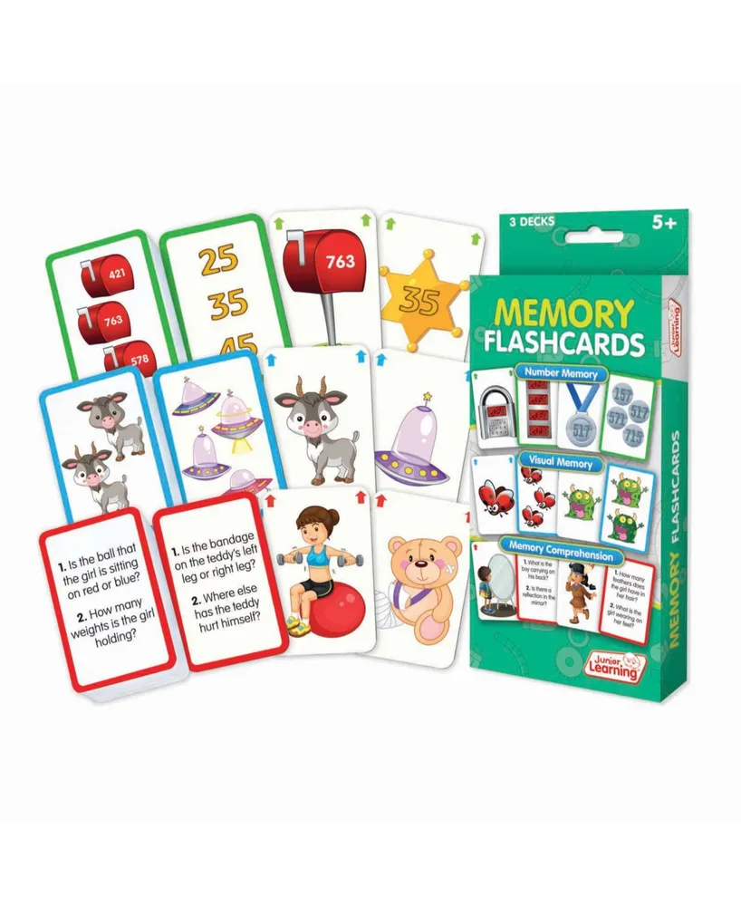 Junior Learning Memory Flashcards Educational Set (Number Memory, Visual Memory, Memory Comprehension)