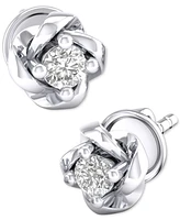 Diamond Swirl Stud Earrings (1/10 ct. t.w.) 10k White Gold or Yellow