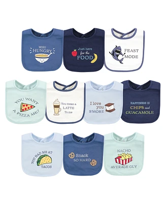 Hudson Baby Infant Boy Cotton Bibs, Food Puns Boy, One Size