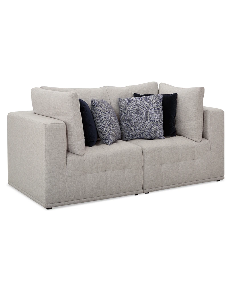 Closeout! Modern 2-Pc. Fabric Modular Loveseat