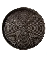 Artifacts Rattan Round Serving-Ottoman Tray with Glass Insert