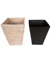 Artifacts Rattan Square Tapered Waste Basket