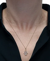 Wrapped Diamond Hamsa Hand 18" Pendant Necklace (1/10 ct. t.w.) in 10k Yellow or White Gold, Created for Macy's
