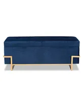 Parker Glam and Luxe Velvet Upholstered Storage Ottoman