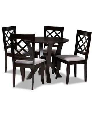 Adina Modern and Contemporary Fabric Upholstered 5 Piece Dining Set