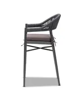Wendell Modern and Contemporary Rope and Metal Outdoor Bar Stool