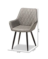 Astrid Mid-Century Contemporary Faux Leather Upholstered and Metal 4 Piece Dining Chair Set