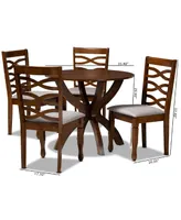 Modern and Contemporary Fabric Upholstered 5 Piece Dining Set