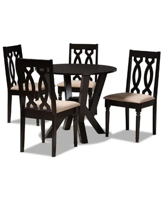 Anise Modern and Contemporary Fabric Upholstered 5 Piece Dining Set