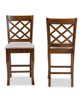 Aria Modern and Contemporary Fabric Upholstered 2 Piece Counter Height Pub Chair Set