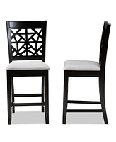 Devon Modern and Contemporary Fabric Upholstered 2 Piece Counter Height Pub Chair Set