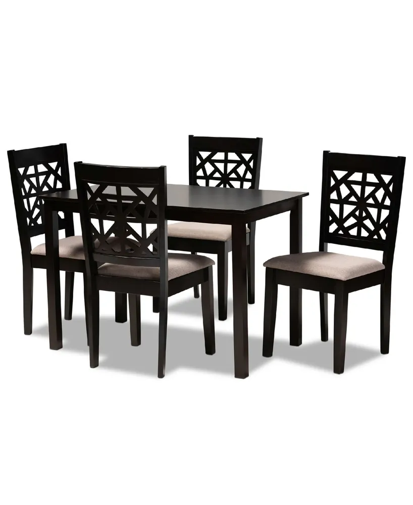 Jackson Modern and Contemporary Fabric Upholstered 5 Piece Dining Set