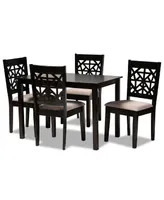 Jackson Modern and Contemporary Fabric Upholstered 5 Piece Dining Set