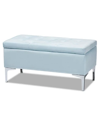 Mabel Modern and Contemporary Transitional Velvet Fabric Upholstered Storage Ottoman