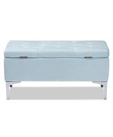 Mabel Modern and Contemporary Transitional Velvet Fabric Upholstered Storage Ottoman