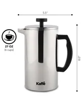 Kaffe French Press Double-Walled Glass & Stainless Steel Coffee Maker