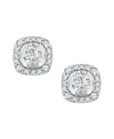 Diamond Halo Stud Earrings (1 ct. t.w.) in 14k White Gold