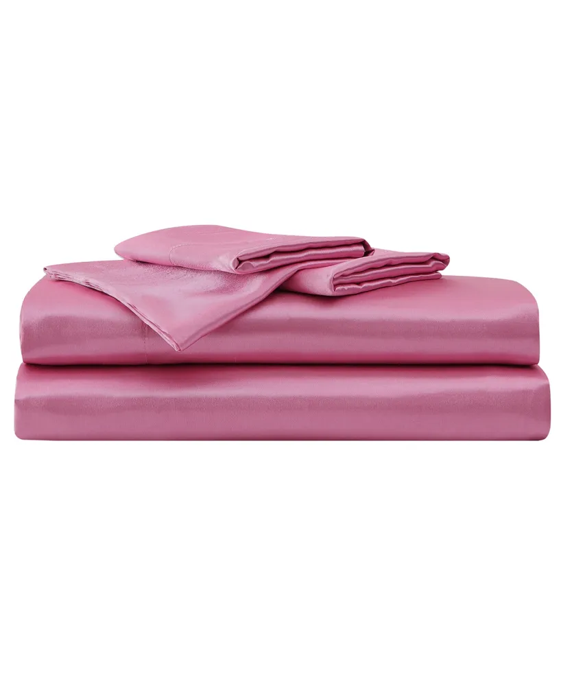 Betsey Johnson Solid Satin Piece Sheet Set