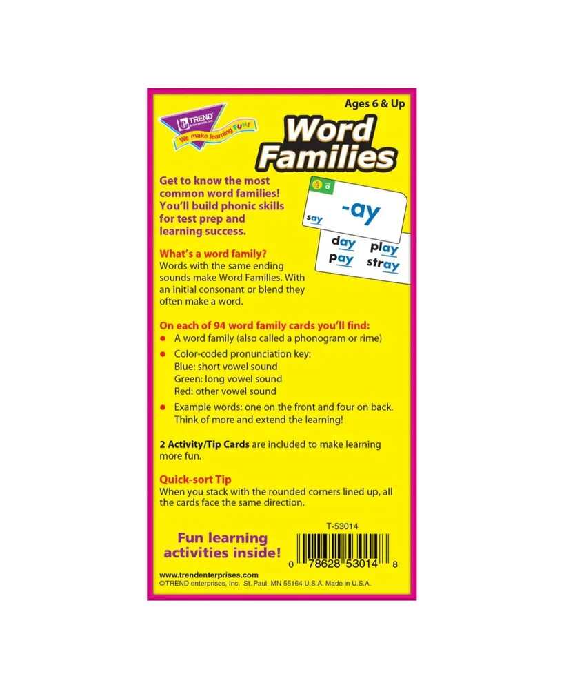 Word Families Skill Drill Flash Cards