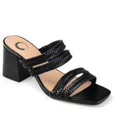 Journee Collection Women's Natia Woven Block Heel Sandals