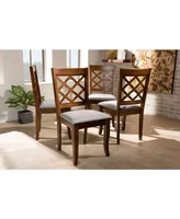 Brigitte Modern and Contemporary Fabric Upholstered 4 Piece Dining Chair Set