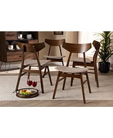 Danica Mid-Century Modern Transitional Fabric Upholstered 4 Piece Dining Chair Set