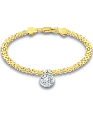Giani Bernini Cubic Zirconia Disc Charm Bismark Chain Bracelet, Created for Macy's