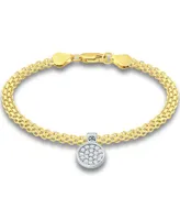 Giani Bernini Cubic Zirconia Disc Charm Bismark Chain Bracelet, Created for Macy's