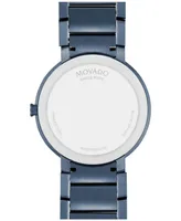 Movado Men's Swiss Sapphire Blue Pvd Bracelet Watch 39mm