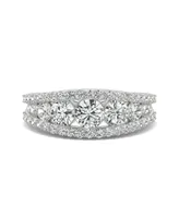 Moissanite Graduated Stone Band 1-1/2 ct. t.w. Diamond Equivalent 14k White Gold