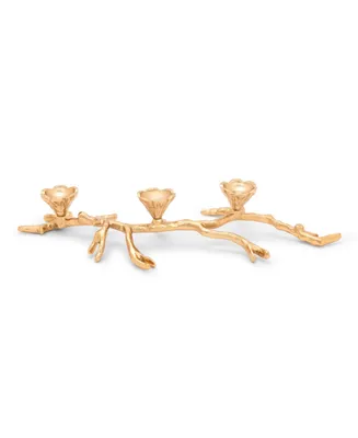 Classic Touch 17"L Gold Branch Tea Light Holder